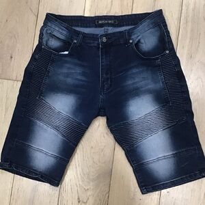 American Bazi Men's Dark Blue Jean Shorts